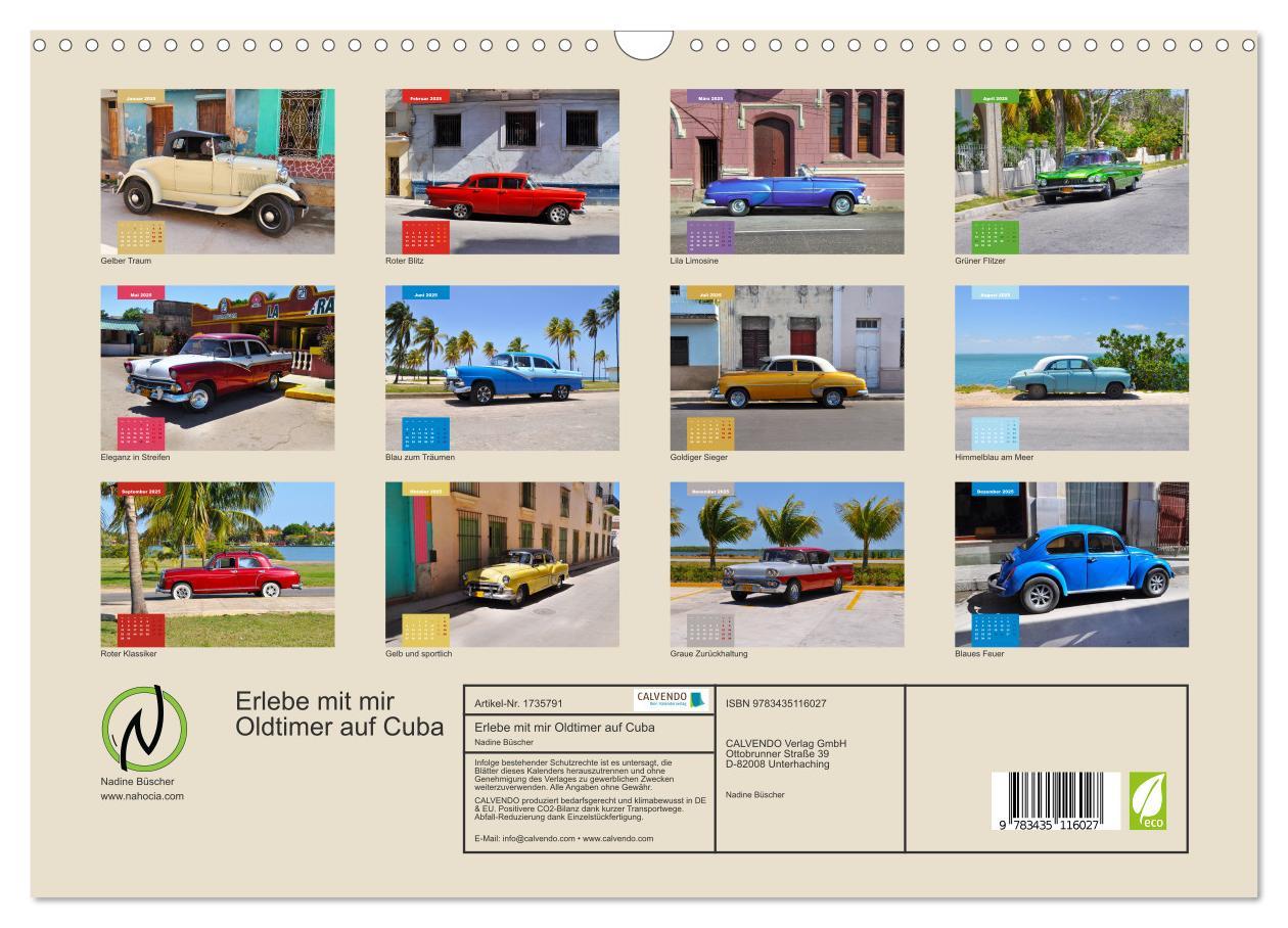 Bild: 9783435116027 | Erlebe mit mir Oldtimer auf Cuba (Wandkalender 2025 DIN A3 quer),...