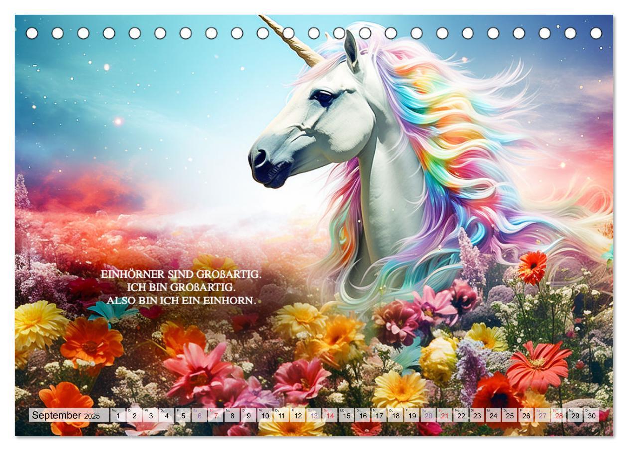 Bild: 9783383863240 | Einhorn und coole Sprüche (Tischkalender 2025 DIN A5 quer),...