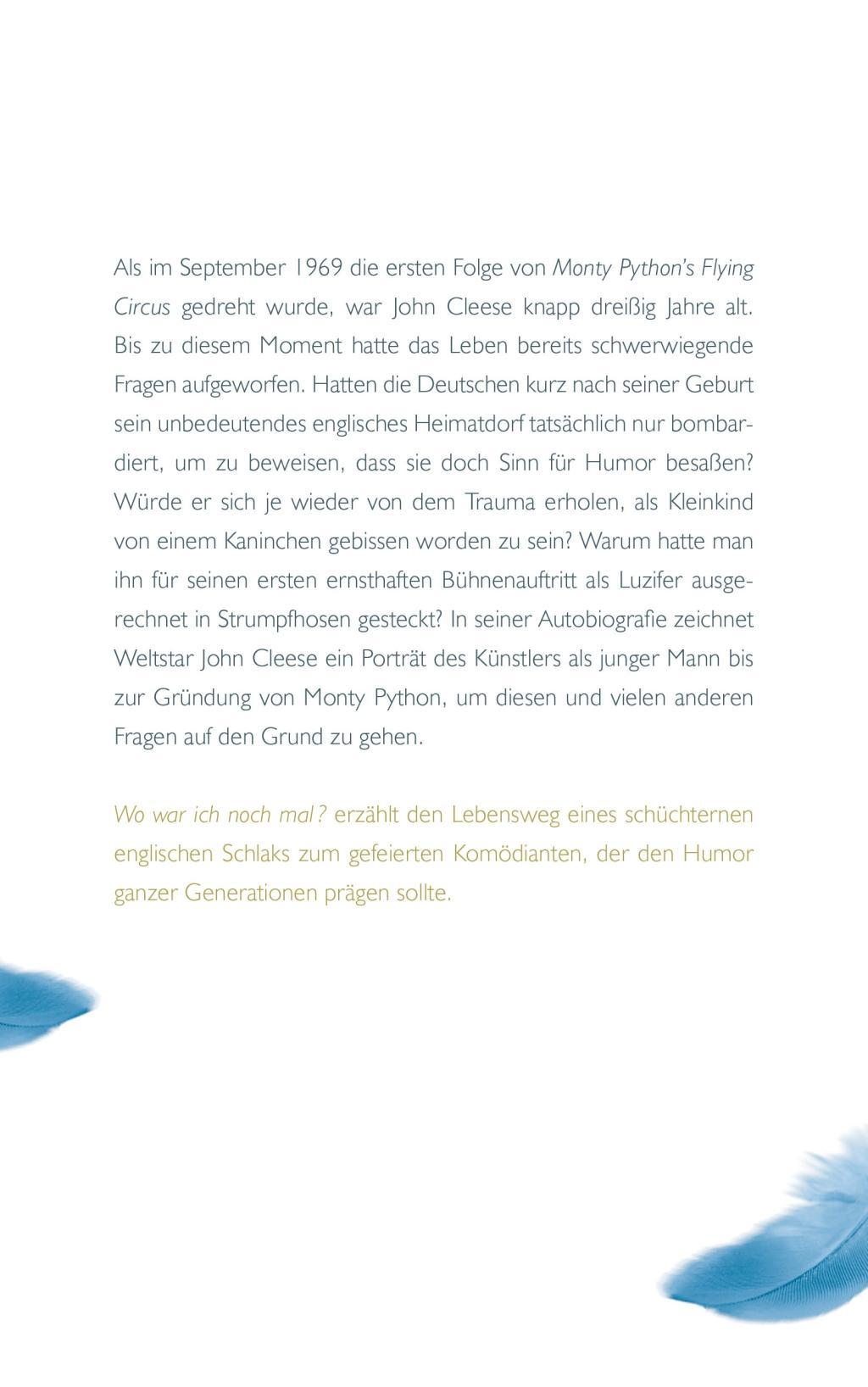 Bild: 9783896675057 | Wo war ich noch mal? | Autobiografie | John Cleese | Buch | 480 S.