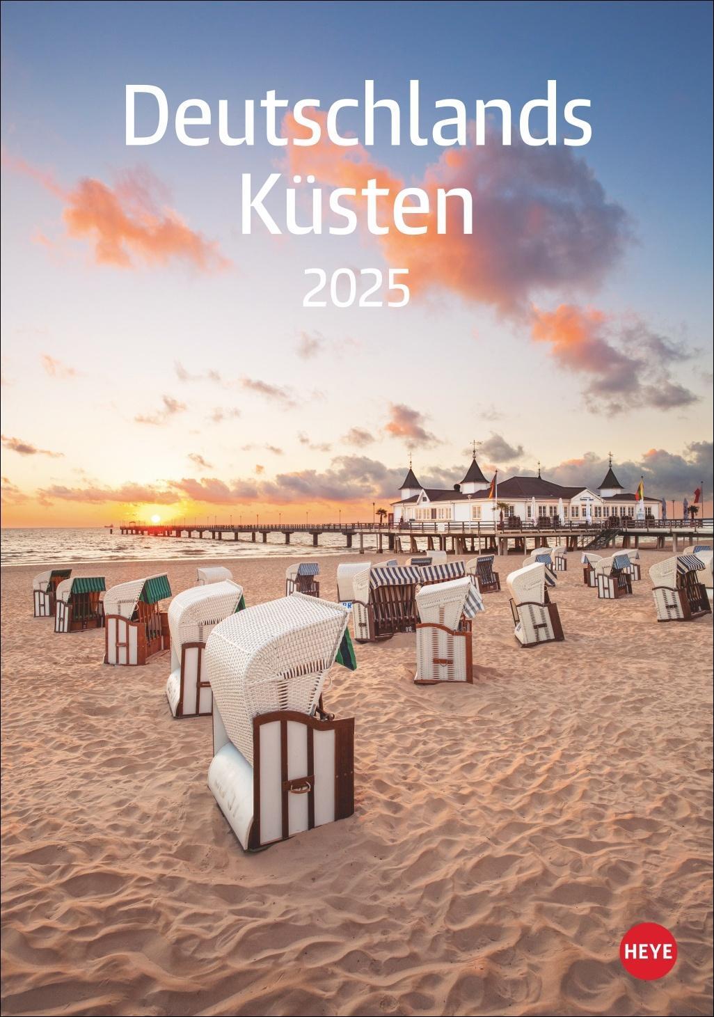 Cover: 9783756405565 | Deutschlands Küsten Kalender 2025 | Heye | Kalender | Spiralbindung