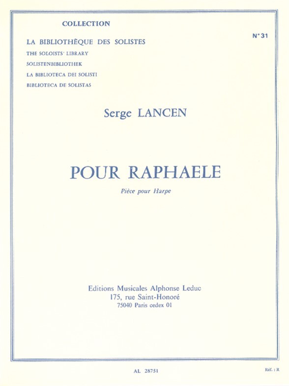 Cover: 9790046287510 | Pour Raphaele | Serge Lancen | Buch | Alphonse Leduc