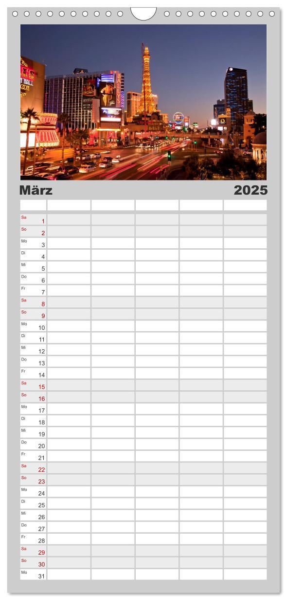 Bild: 9783457118382 | Familienplaner 2025 - Las Vegas mit 5 Spalten (Wandkalender, 21 x...