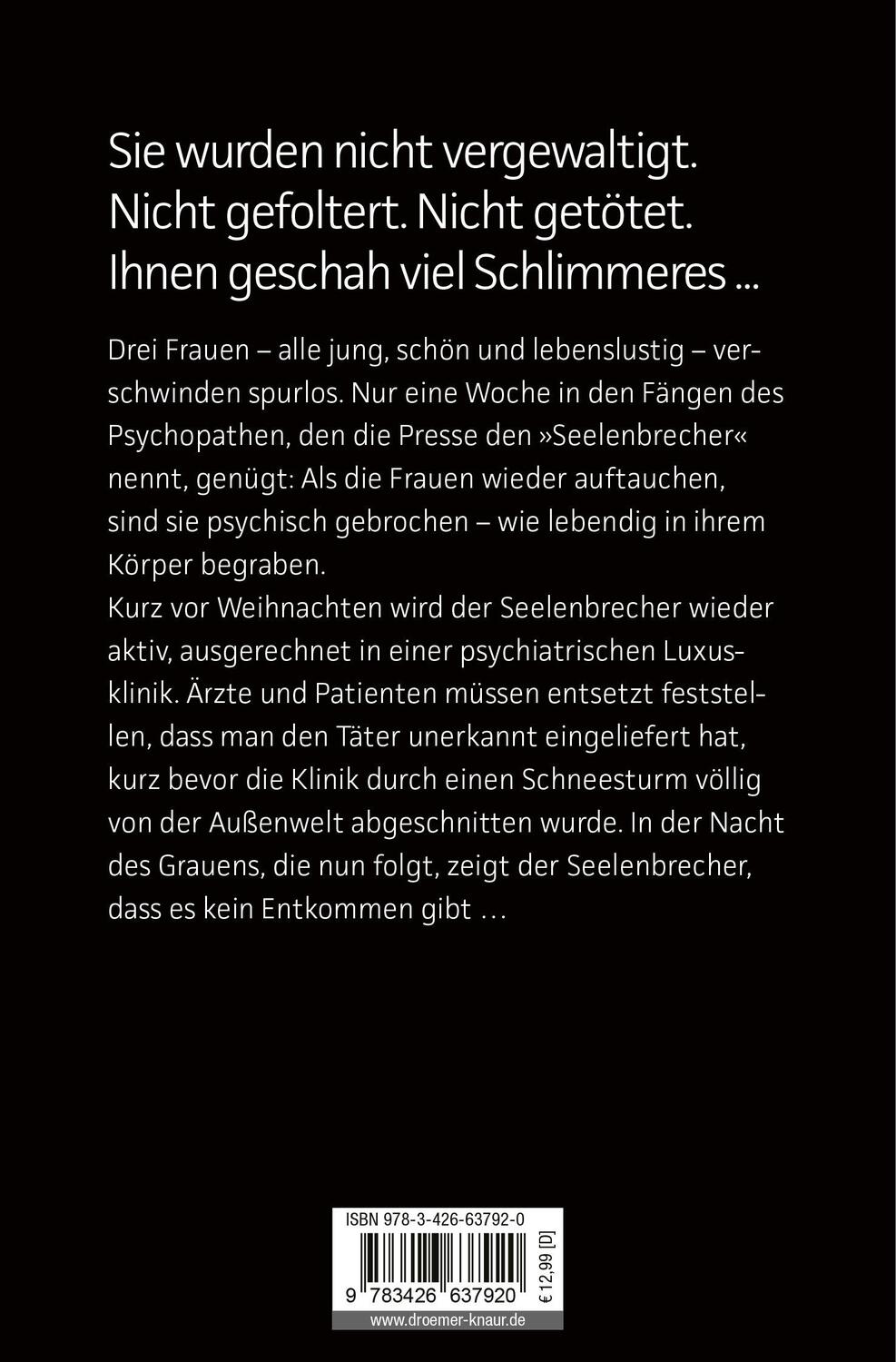 Rückseite: 9783426637920 | Der Seelenbrecher | Sebastian Fitzek | Taschenbuch | 361 S. | Deutsch