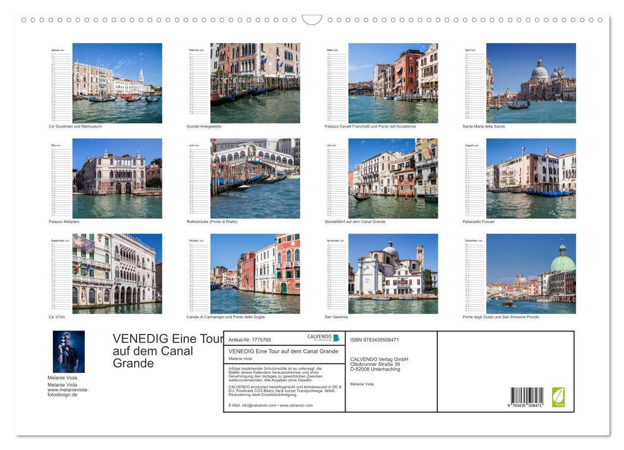 Bild: 9783435508471 | VENEDIG Eine Tour auf dem Canal Grande (Wandkalender 2025 DIN A2...