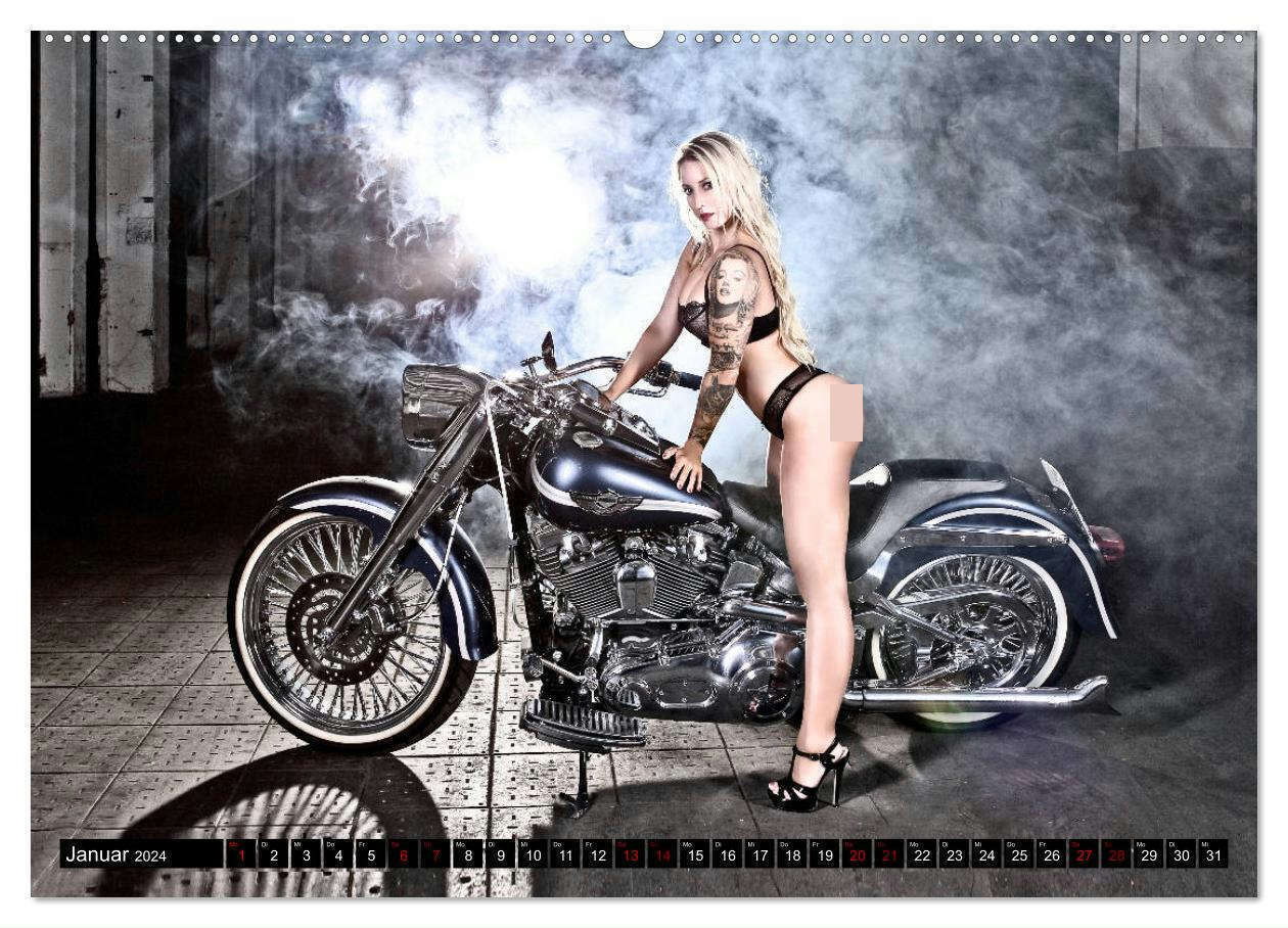 Bild: 9783675553736 | Motorräder und Sexy Girls (hochwertiger Premium Wandkalender 2024...
