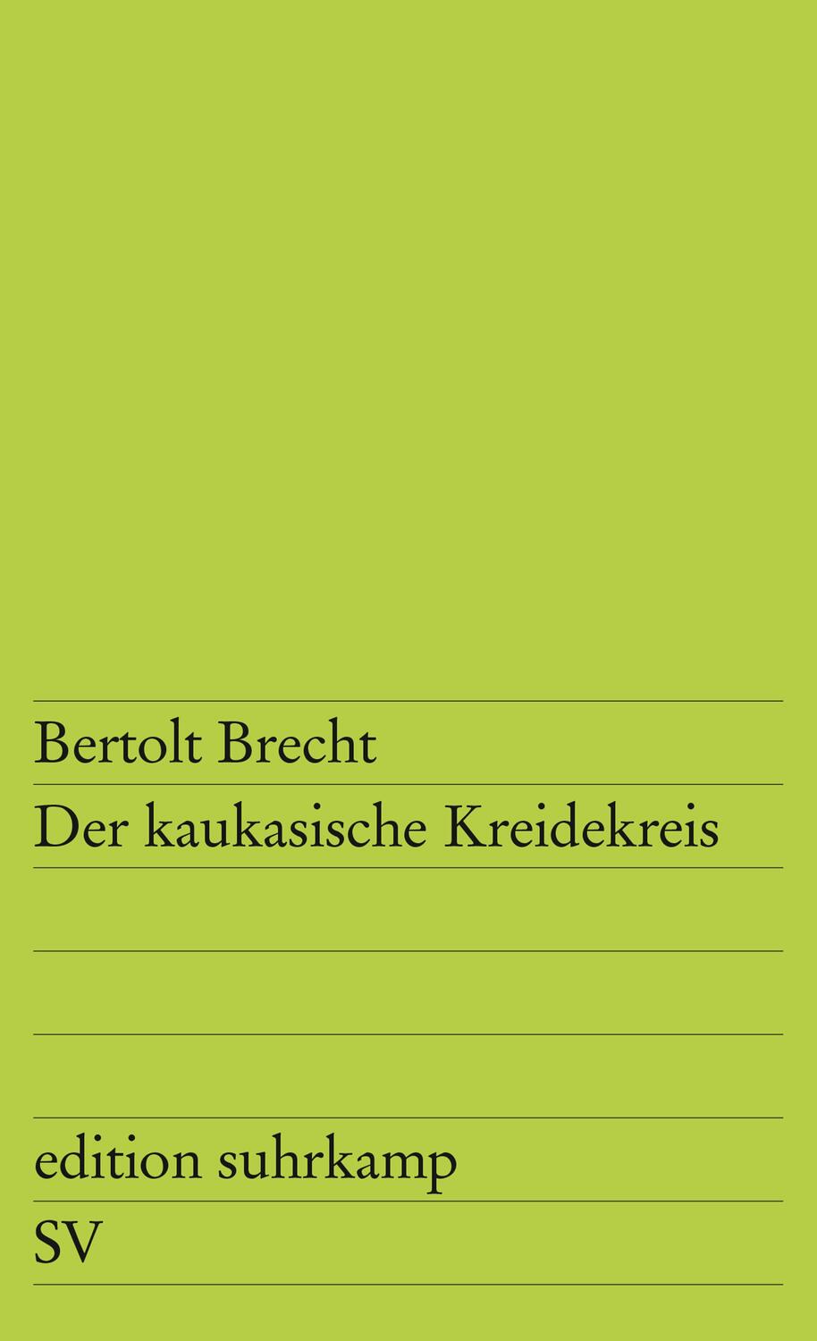 Cover: 9783518100318 | Der kaukasische Kreidekreis | Bertolt Brecht | Taschenbuch | 144 S.