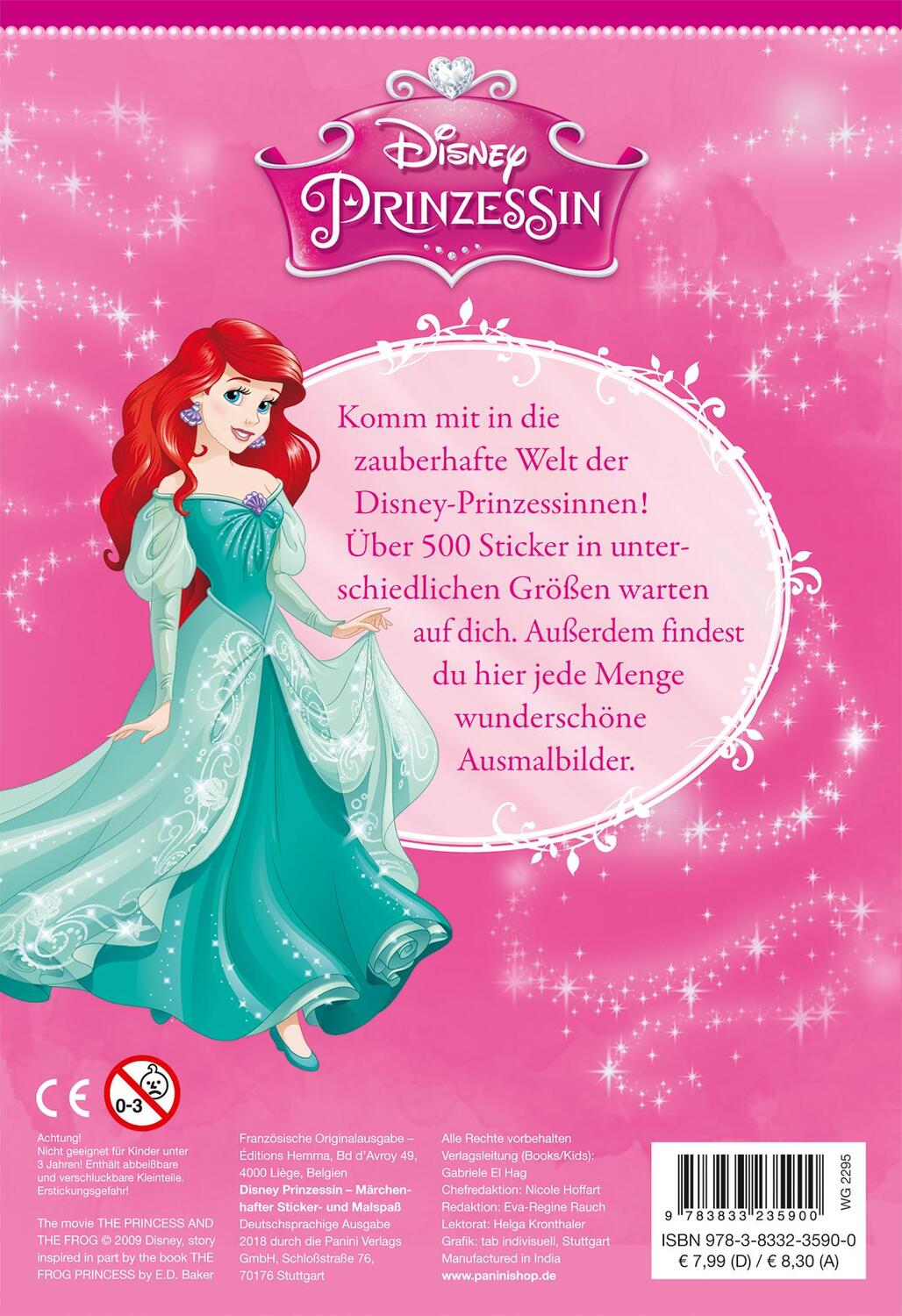 Rückseite: 9783833235900 | Disney Prinzessin: Märchenhafter Sticker- und Malspaß | Taschenbuch