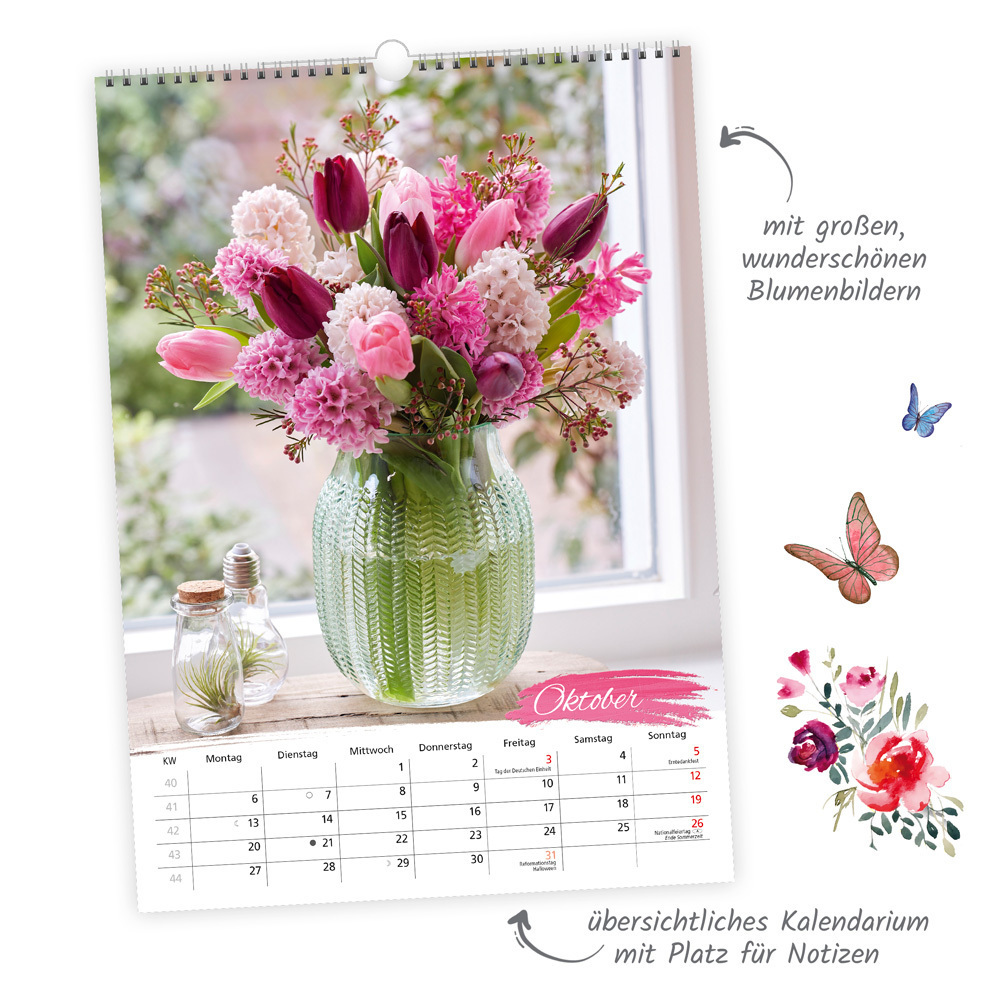 Bild: 9783988022264 | Trötsch Großbildkalender Blumen-Arrangements 2025 | Wandkalender