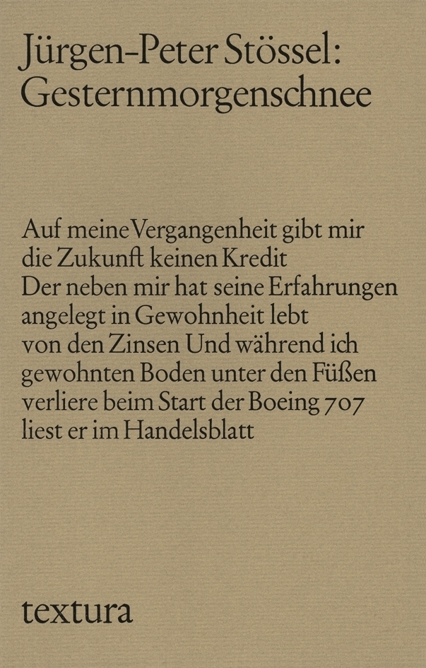 Cover: 9783406607394 | Gesternmorgenschnee | Ausgewählte Gedichte | Jürgen-Peter Stössel