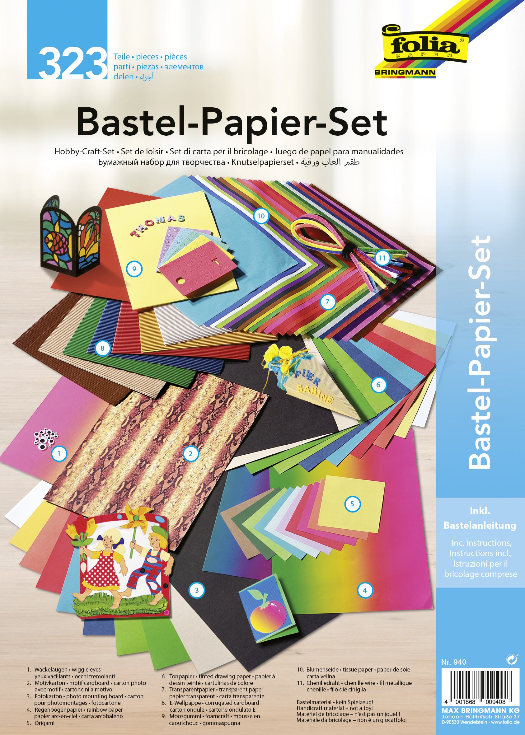 Cover: 4001868009408 | Folia Kreativ-Set, Bastelpapier Set GANZJAHR, 323-teilig | 2022