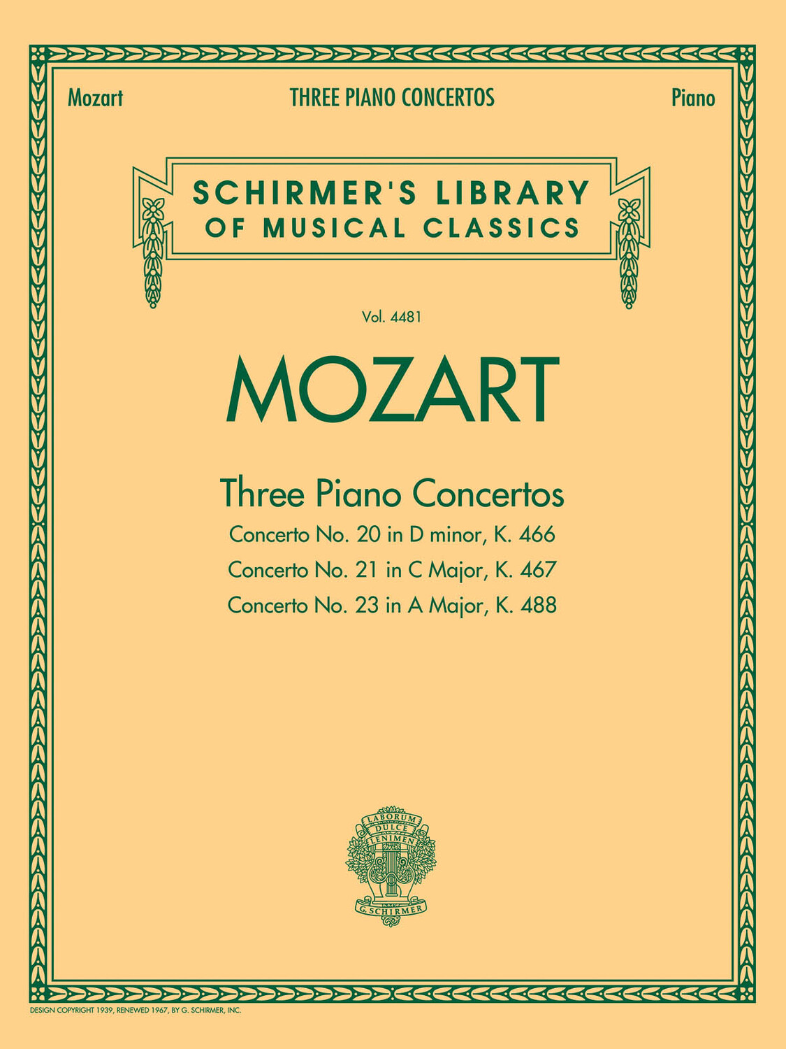 Cover: 884088539498 | 3 Piano Concertos KV 466 - 467 - 488 | Wolfgang Amadeus Mozart | Piano