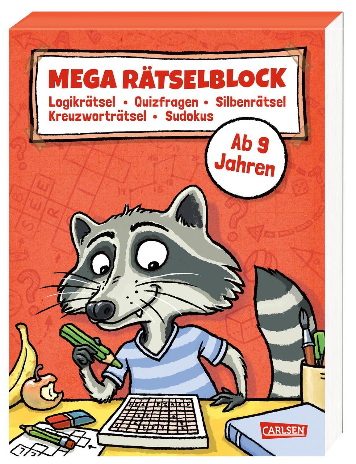 Cover: 9783551160300 | Mega Rätselblock - Logikrätsel, Quizfragen, Silbenrätsel,...
