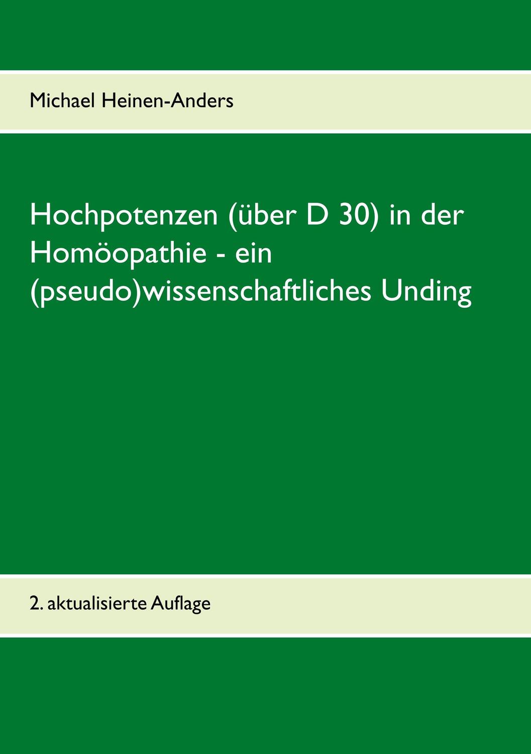 Cover: 9783748190707 | Hochpotenzen (über D 30) in der Homöopathie - ein...