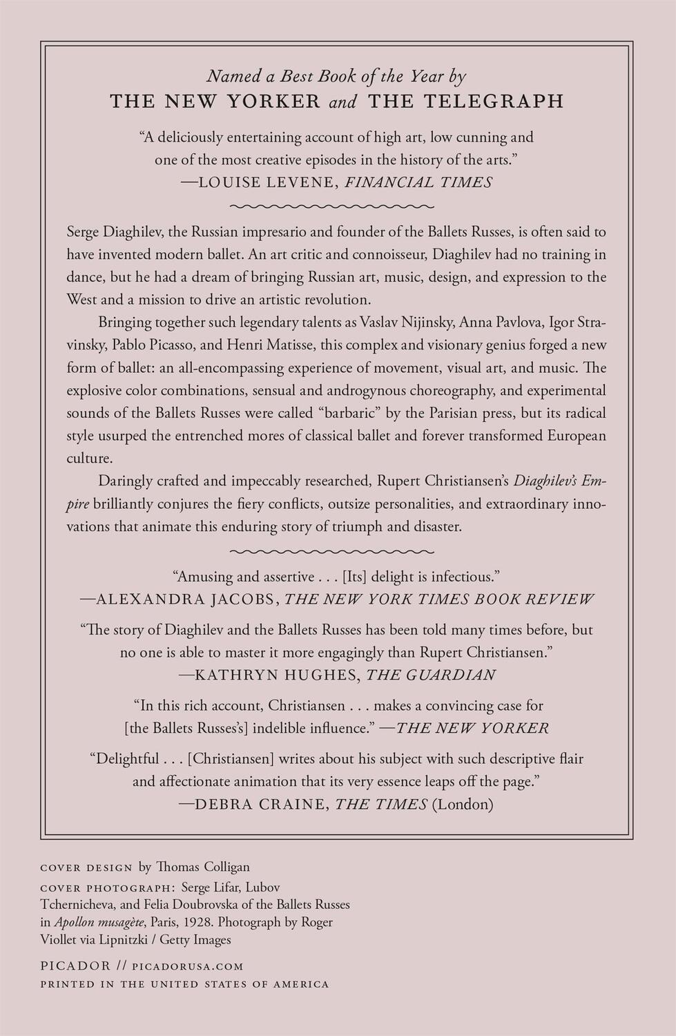 Rückseite: 9781250872531 | Diaghilev's Empire | How the Ballets Russes Enthralled the World