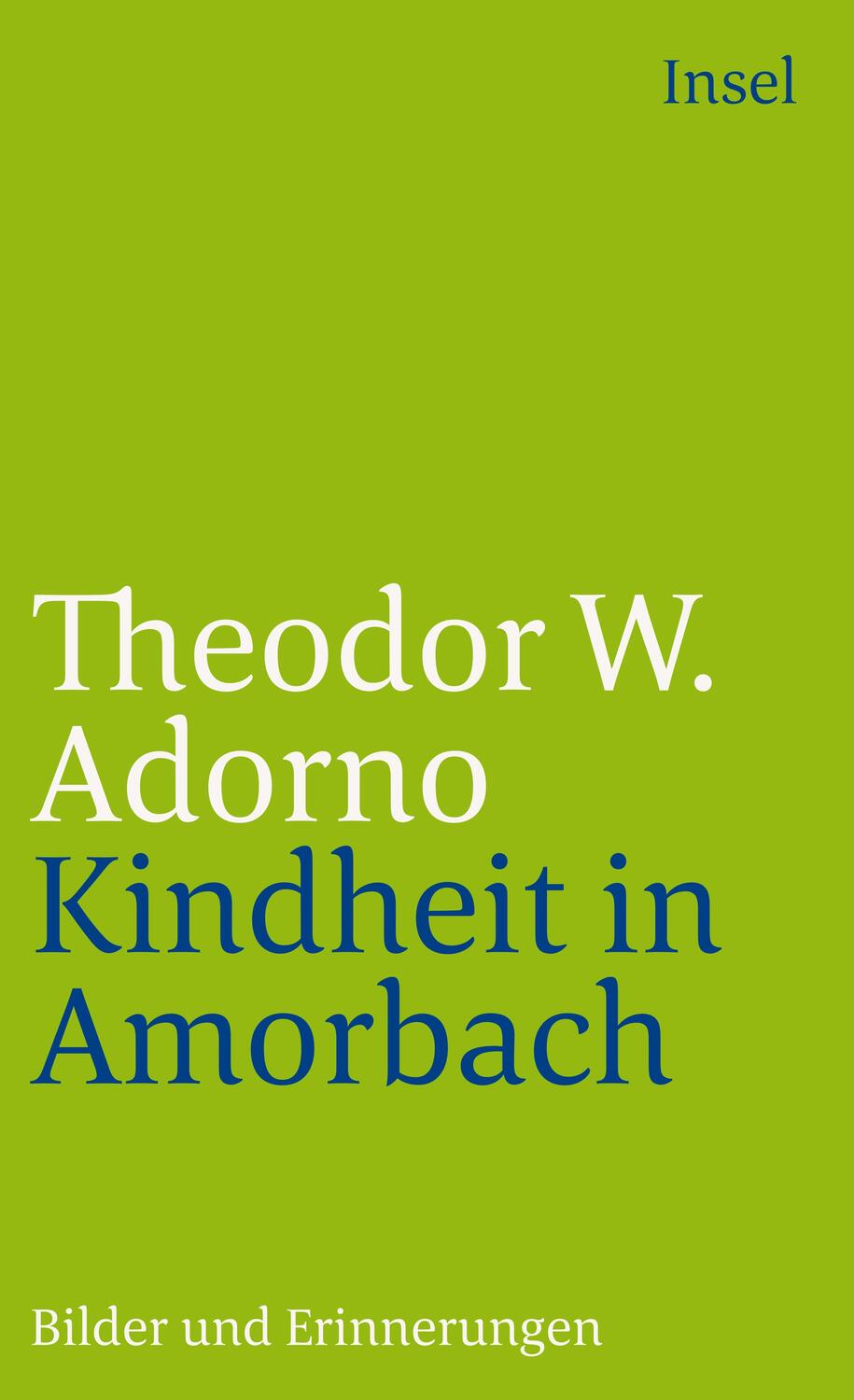 Cover: 9783458346234 | Kindheit in Amorbach | Bilder und Erinnerungen | Theodor W. Adorno