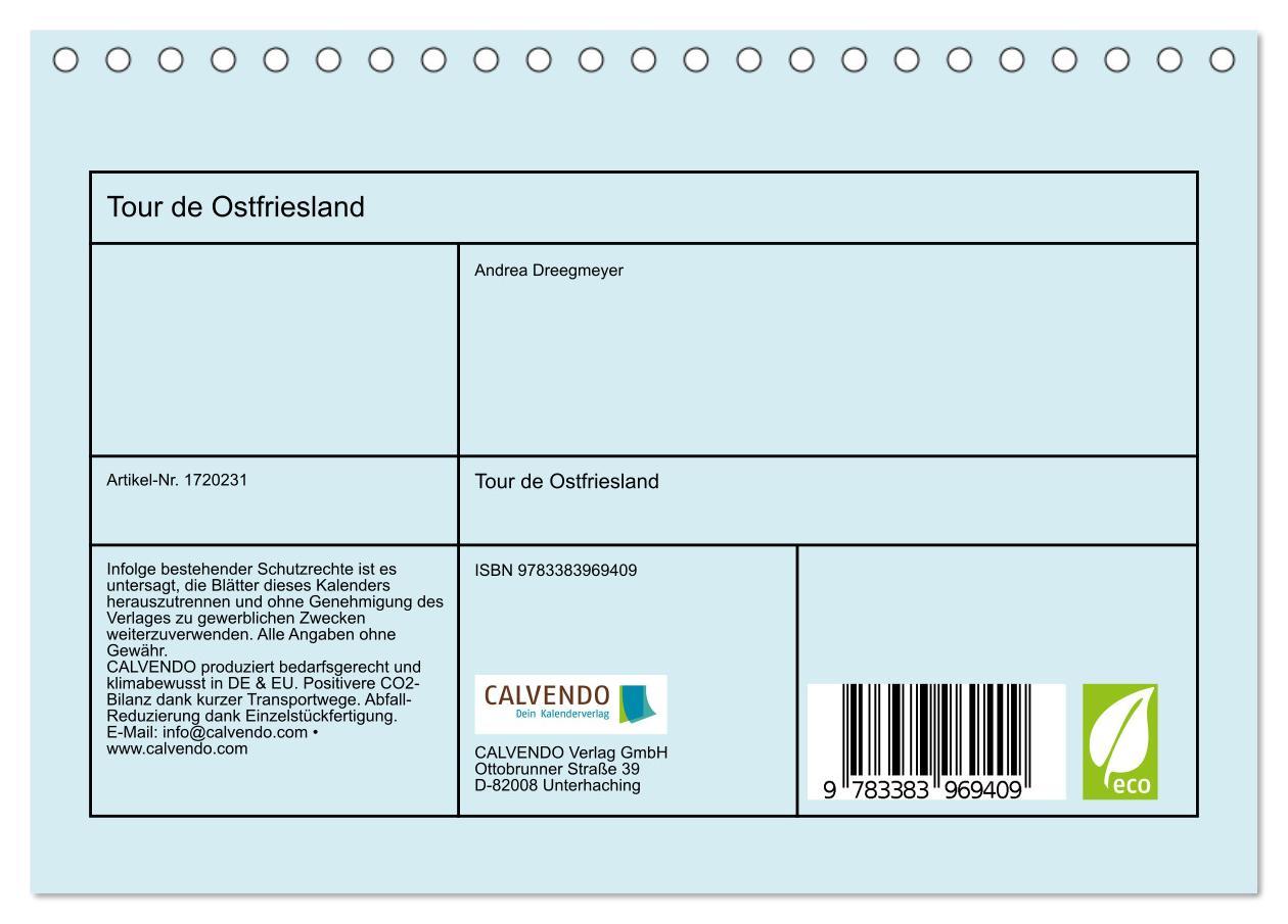 Bild: 9783383969409 | Tour de Ostfriesland (Tischkalender 2025 DIN A5 quer), CALVENDO...