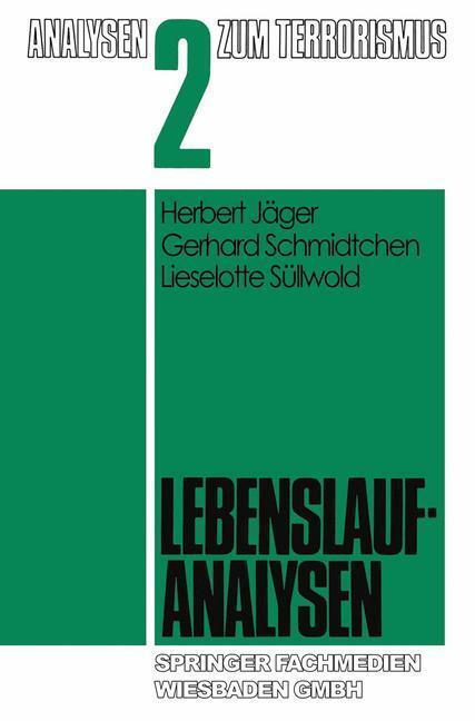 Cover: 9783531115900 | Lebenslaufanalysen | Herbert Jäger (u. a.) | Taschenbuch | Paperback