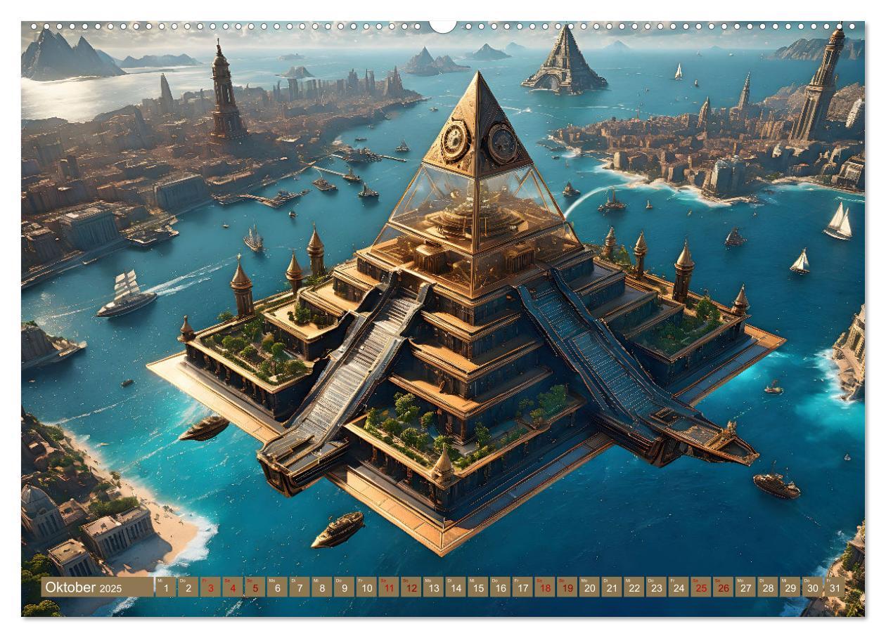 Bild: 9783457179833 | Steampunk Pyramidenwelt (Wandkalender 2025 DIN A2 quer), CALVENDO...