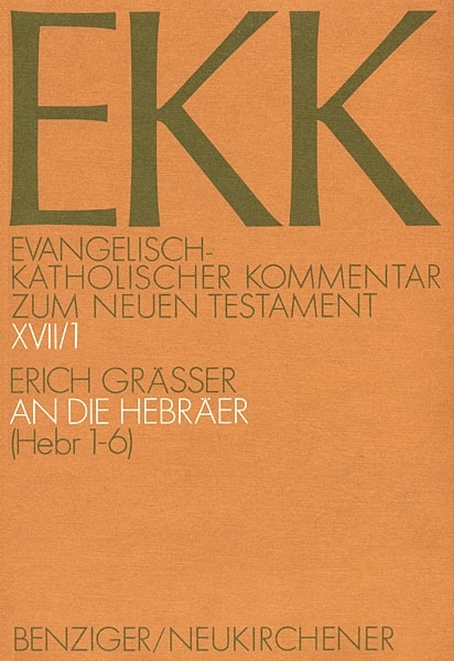Cover: 9783545231207 | Der Brief an die Hebräer. Tl.1 | EKK XVII/1, Hebr 1-6 | Erich Gräßer