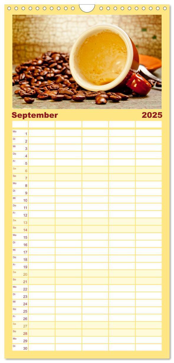 Bild: 9783457126325 | Familienplaner 2025 - KAFFEE 2025 mit 5 Spalten (Wandkalender, 21 x...