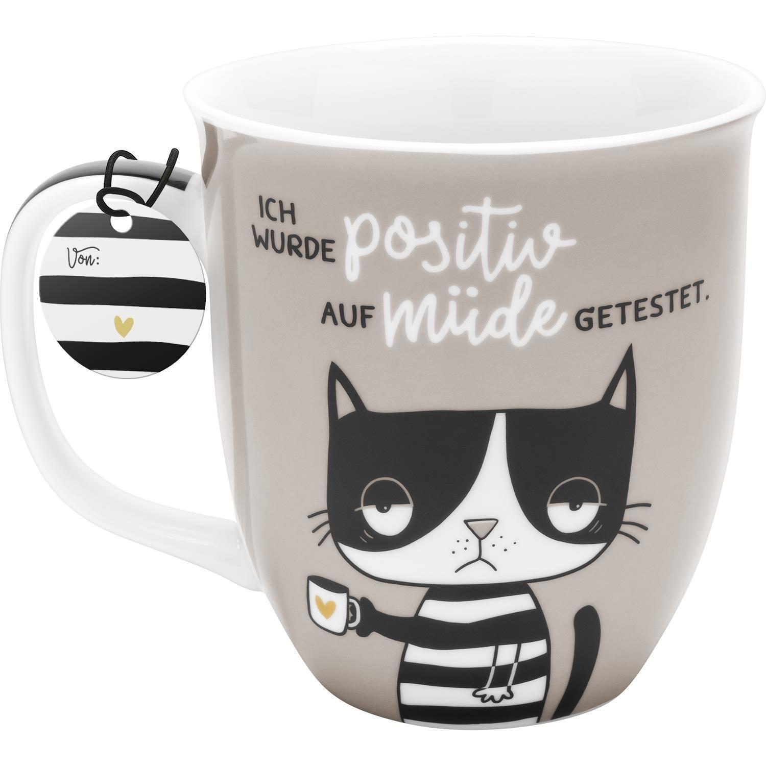 Bild: 4036018479251 | Tasse Motiv Müde Katze | Porzellan-Tasse, 40 cl | Stück | In Karton