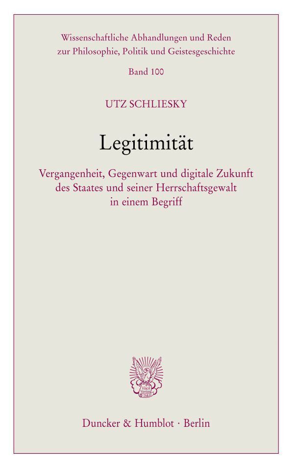 Cover: 9783428159000 | Legitimität. | Utz Schliesky | Taschenbuch | 2020 | Duncker & Humblot