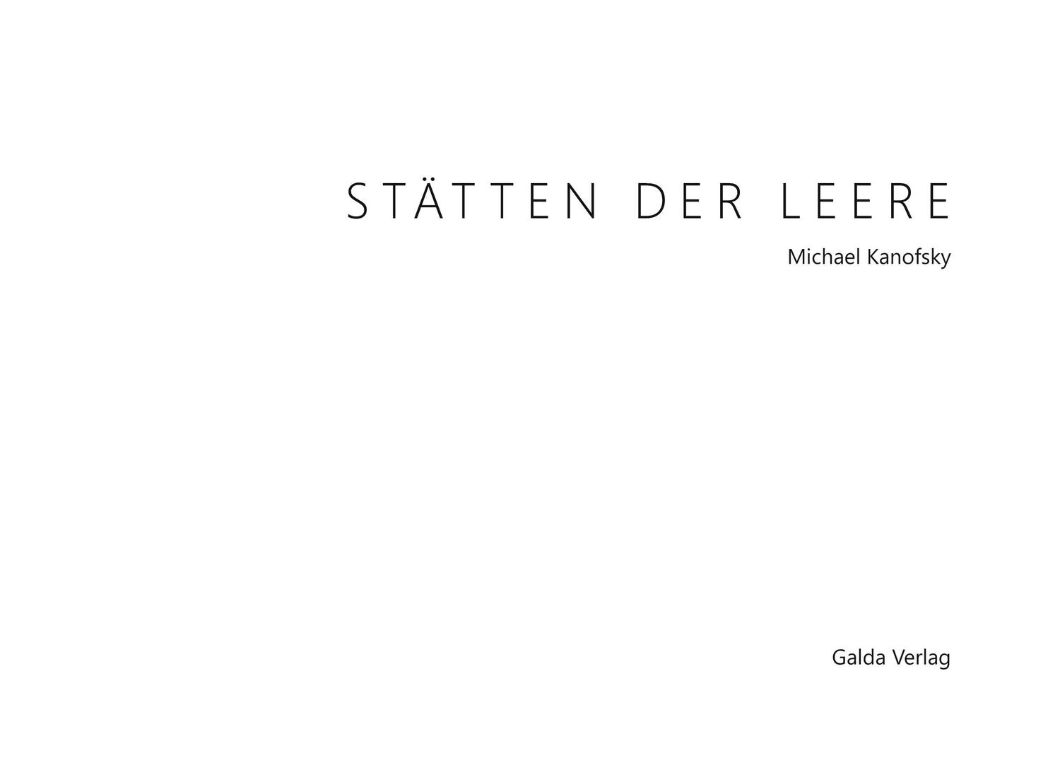 Cover: 9783962033453 | Stätten der Leere | Michael Kanofsky (u. a.) | Buch | 220 S. | Deutsch