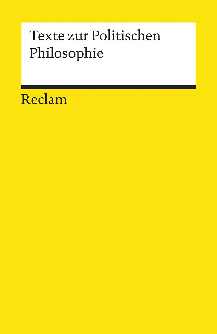 Cover: 9783150192672 | Texte zur Politischen Philosophie | Marcel van Ackeren | Taschenbuch