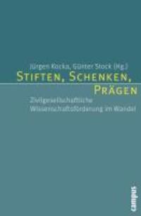 Cover: 9783593394831 | Stiften, Schenken, Prägen | Taschenbuch | 206 S. | Deutsch | 2011