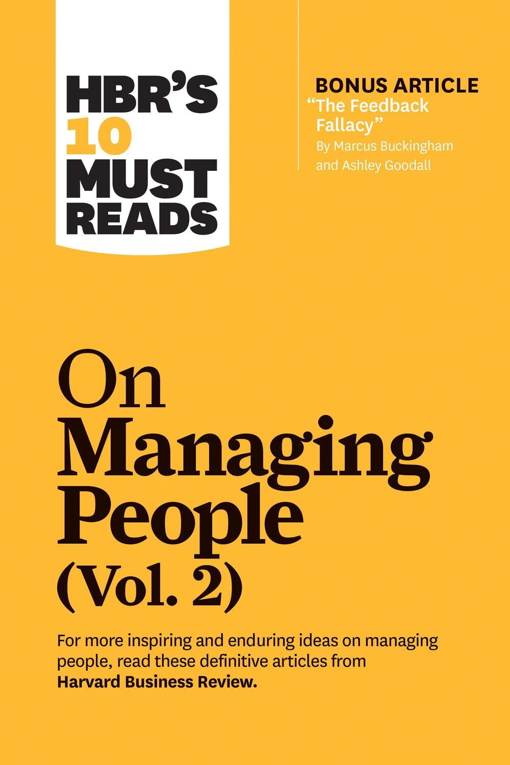 Cover: 9781633699137 | HBR's 10 Must Reads on Managing People, Vol. 2 (with bonus article...