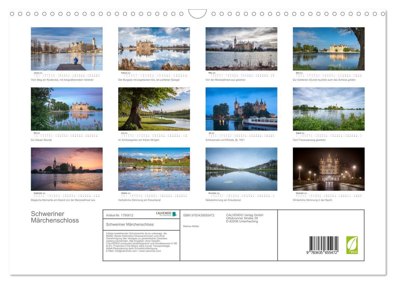 Bild: 9783435655472 | Schweriner Märchenschloss (Wandkalender 2025 DIN A3 quer), CALVENDO...