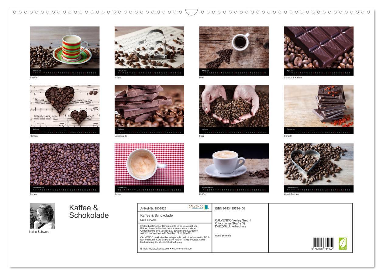 Bild: 9783435784400 | Kaffee &amp; Schokolade (Wandkalender 2025 DIN A2 quer), CALVENDO...