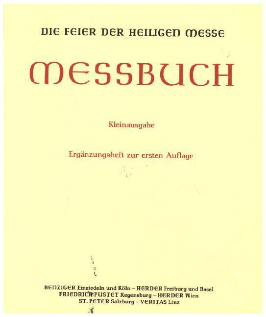 Cover: 9783451212802 | Messbuch für die Bistümer des deutschen Sprachgebietes....