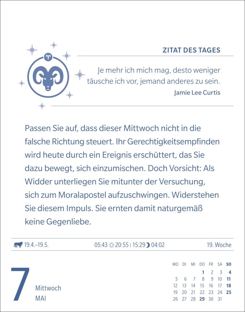 Bild: 9783840033674 | Widder Sternzeichenkalender 2025 - Tagesabreißkalender - Ihr...