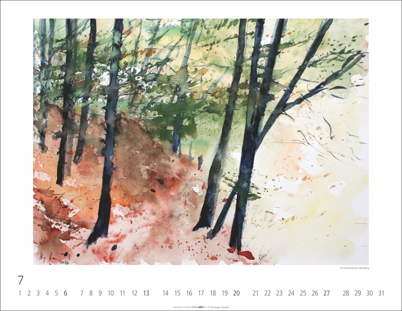 Bild: 9783839901540 | Zwischen Himmel und Erde Kalender 2025 - Aquarelle von Hans-Jürgen...