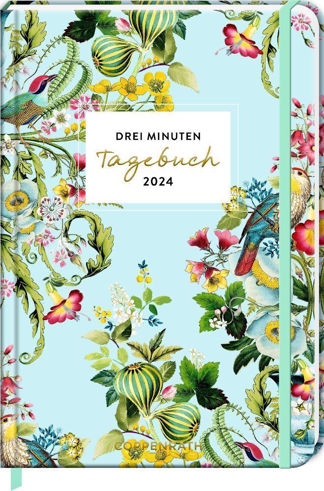 Cover: 4050003951461 | Großer Wochenkalender: 3 Minuten Tagebuch 2024 - Blüten hellblau...