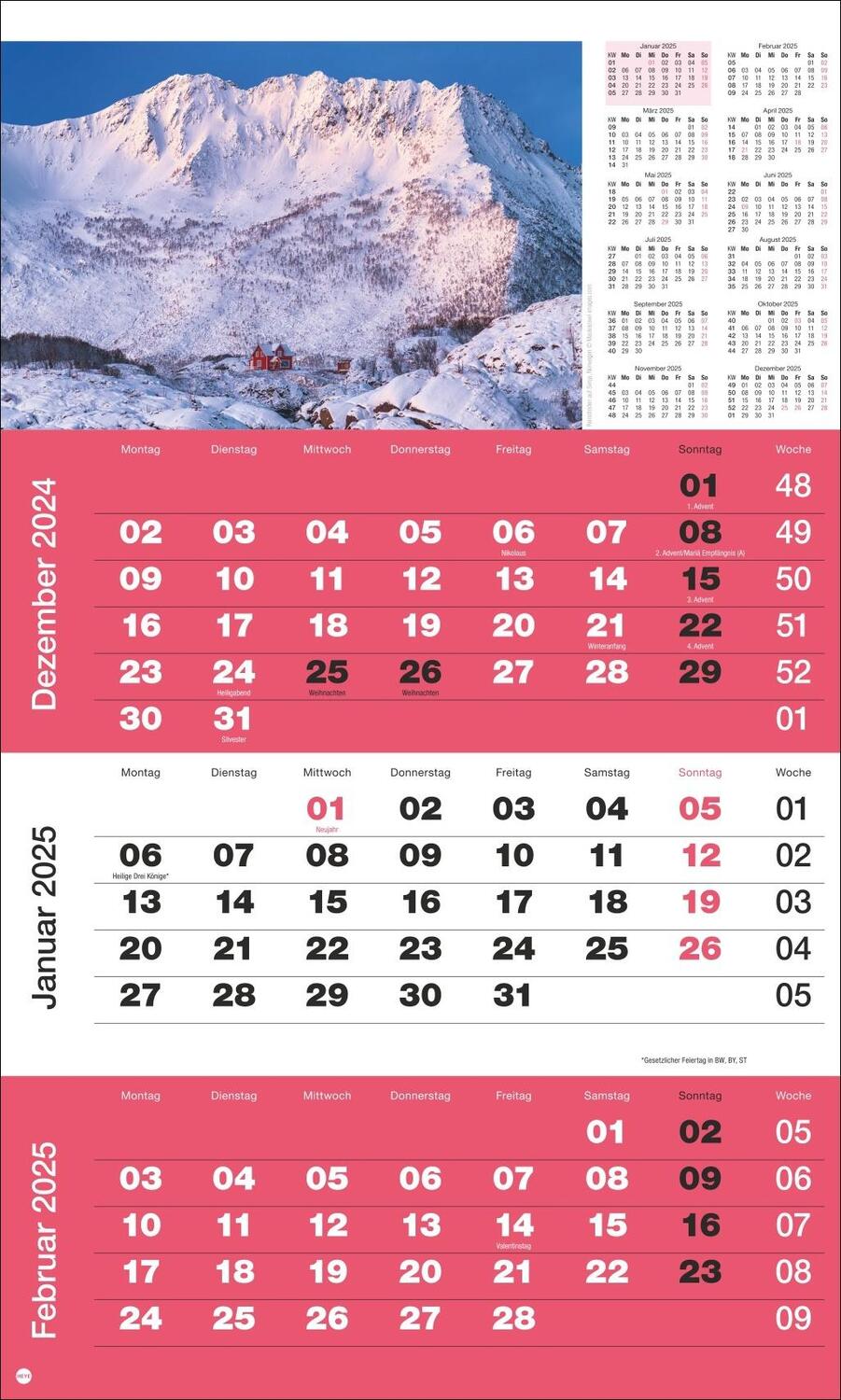 Cover: 9783756406654 | 3-Monatsplaner Foto Traumziele 2025 | Heye | Kalender | Spiralbindung