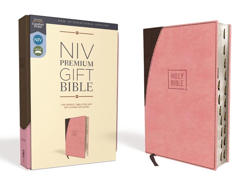 Cover: 9780310094142 | Niv, Premium Gift Bible, Leathersoft, Pink/Brown, Red Letter...