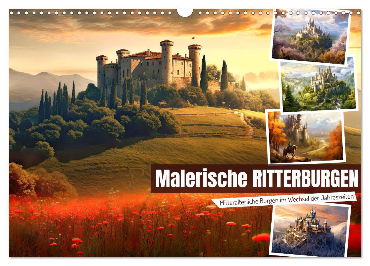 Cover: 9783383894985 | Malerische Ritterburgen (Wandkalender 2025 DIN A3 quer), CALVENDO...