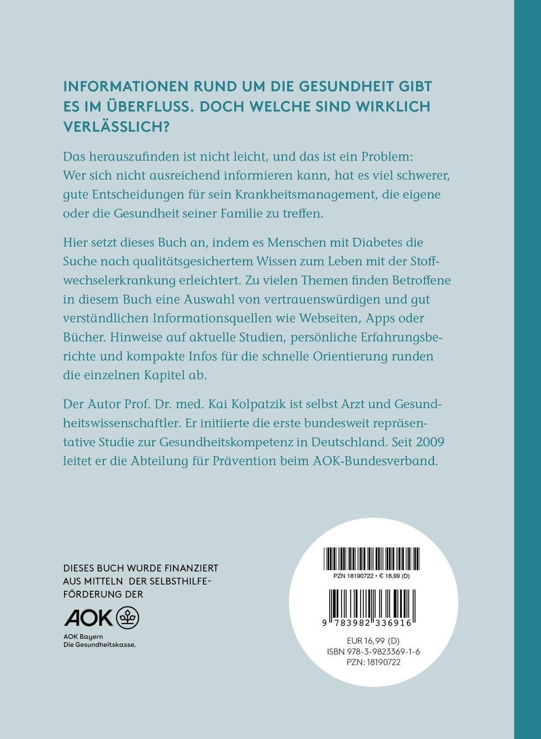 Bild: 9783982336916 | Das Diabetes-Handbuch | Kai Kolpatzik | Taschenbuch | 144 S. | Deutsch