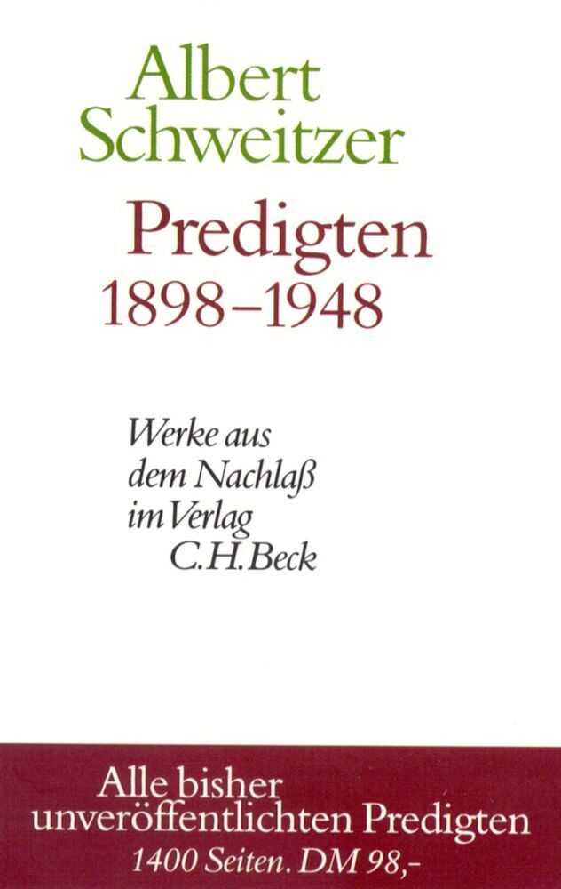 Cover: 9783406469978 | Predigten 1898-1948 | Buch | 1392 S. | Deutsch | 2001 | Beck