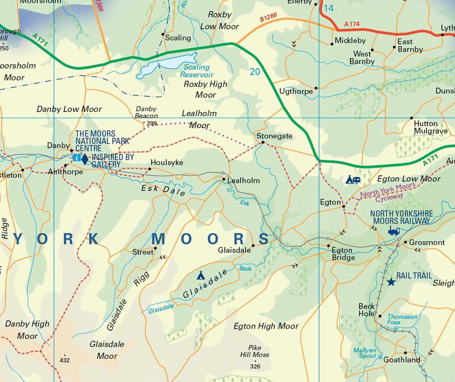 Bild: 9780008439231 | North York Moors National Park Pocket Map | National Parks UK (u. a.)
