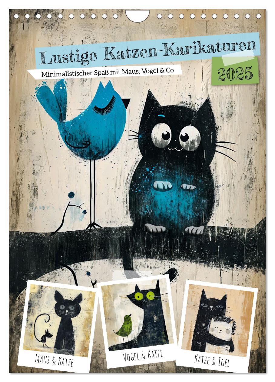 Cover: 9783383769009 | Lustige Katzen-Karikaturen - Minimalistischer Spaß mit Maus, Vogel...