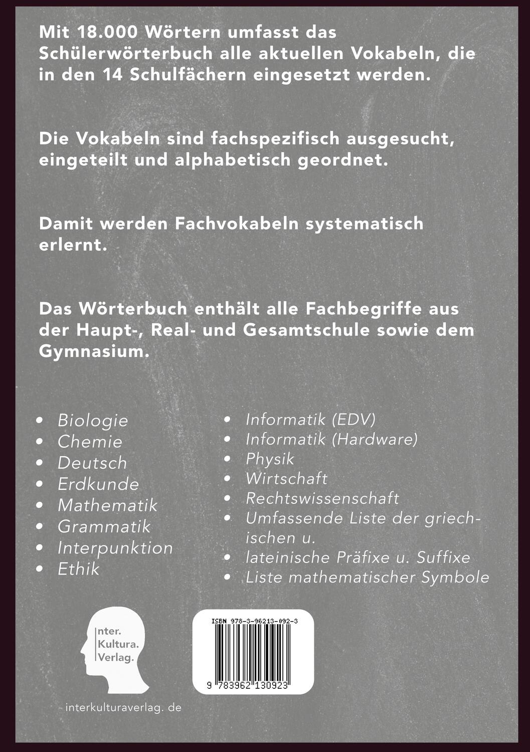 Rückseite: 9783962130923 | Interkultura Schülerwörterbuch Deutsch-Paschtu | Taschenbuch | 600 S.