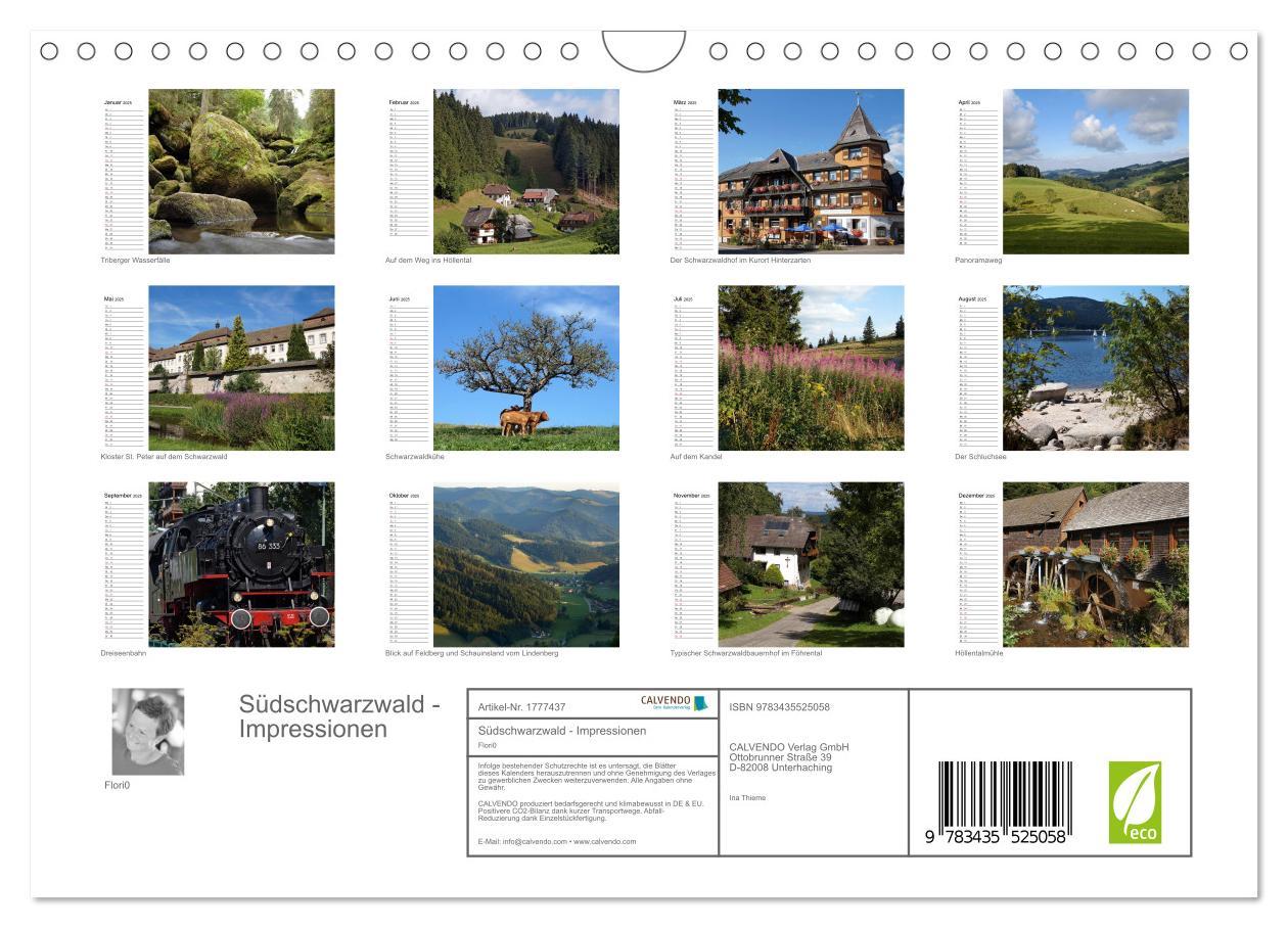 Bild: 9783435525058 | Südschwarzwald - Impressionen (Wandkalender 2025 DIN A4 quer),...