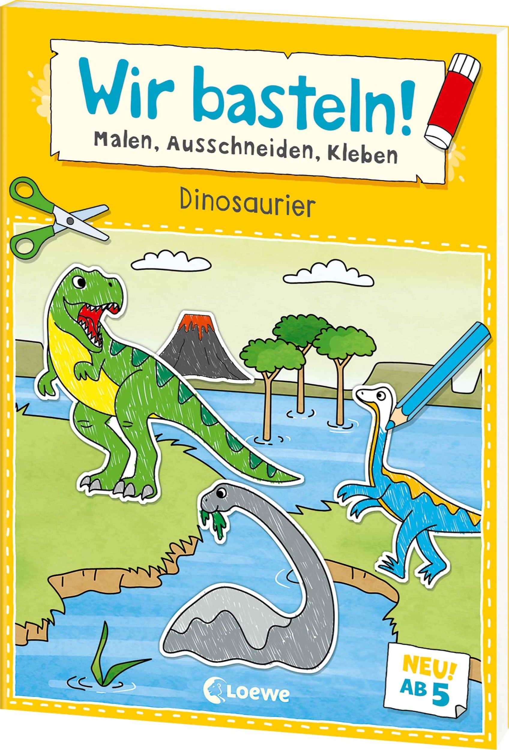 Cover: 9783743216235 | Wir basteln! ab 5 Jahren - Malen, Ausschneiden, Kleben - Dinosaurier