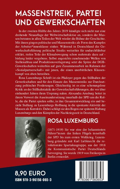 Rückseite: 9783961560653 | Massenstreik, Partei und Gewerkschaften | Rosa Luxemburg | Taschenbuch