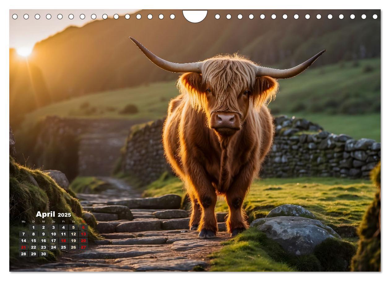 Bild: 9783383836398 | Highland Kühe (Wandkalender 2025 DIN A4 quer), CALVENDO Monatskalender