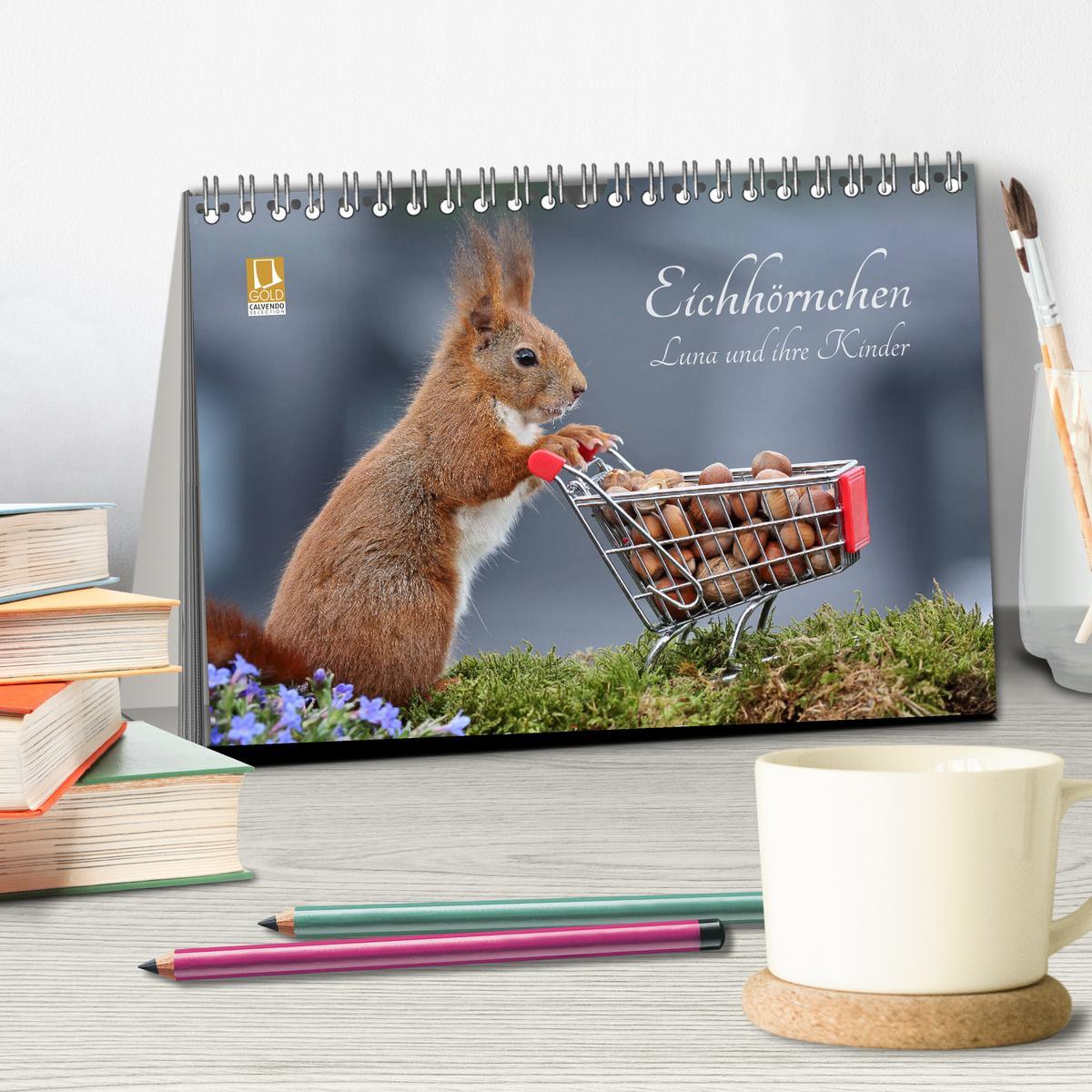 Bild: 9783435344178 | Eichhörnchen Luna und ihre Kinder (Tischkalender 2025 DIN A5 quer),...