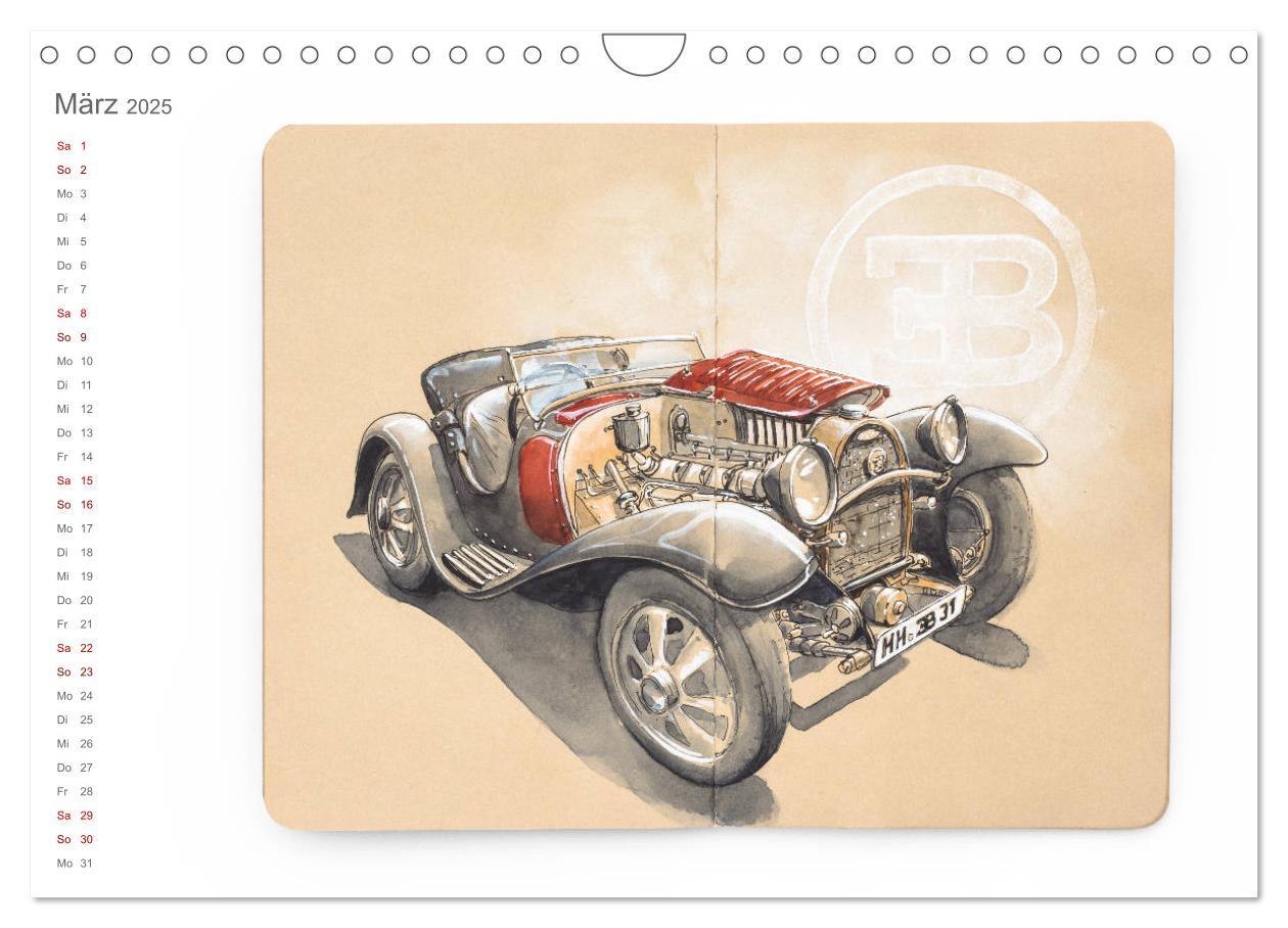 Bild: 9783435277179 | Classic Car Sketchbook (Wandkalender 2025 DIN A4 quer), CALVENDO...